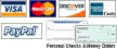 Payment Options: Visa, Master Card, Discover, American Express, PayPal, Checks and Money Orders